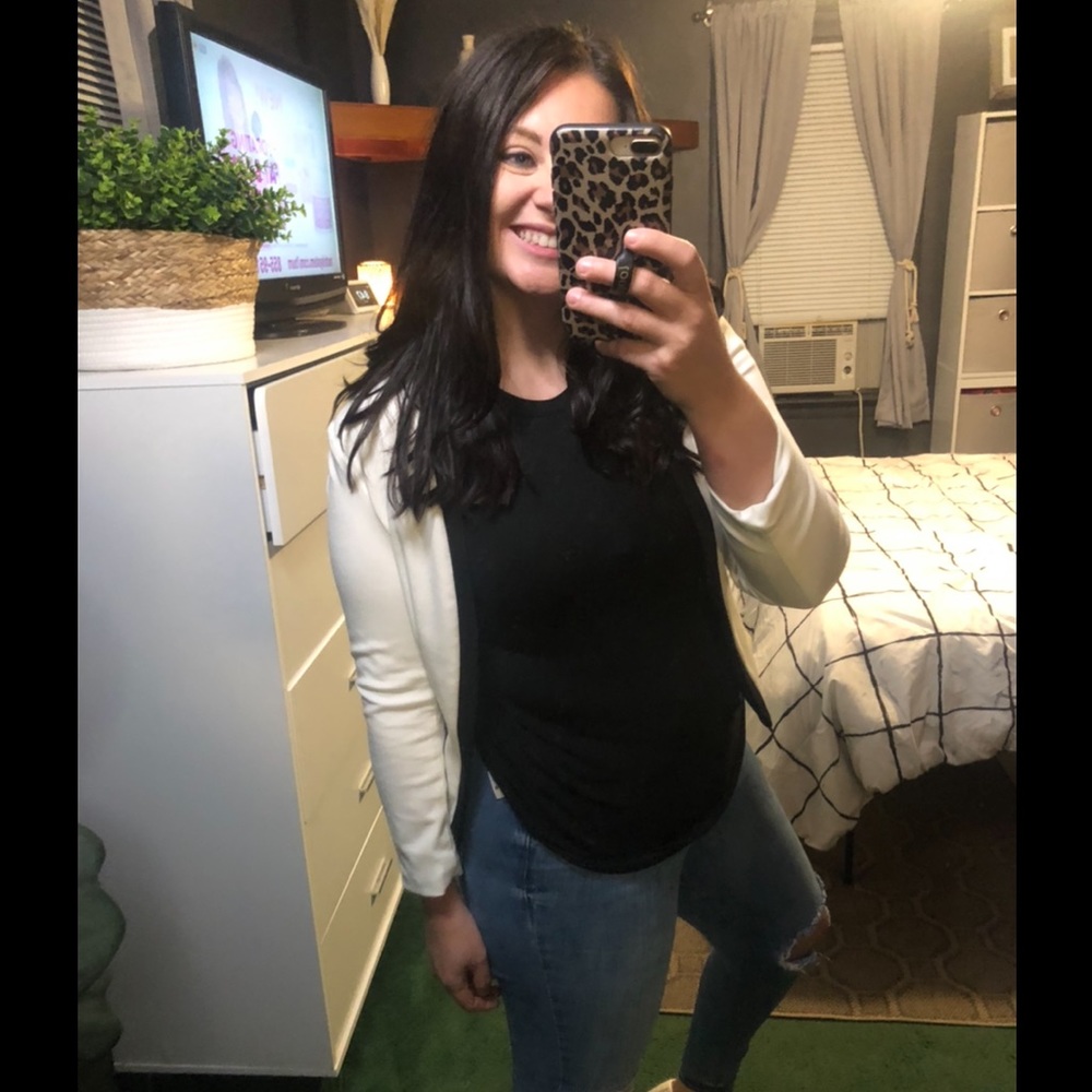 Forever 21 White and Black Trim Blazer